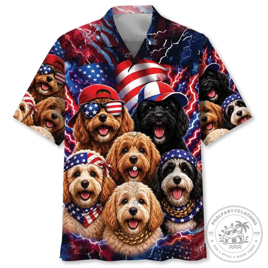 Funny Cavapoo Dogs American Flag Patriotic Hawaiian Shirt Funny Cavapoo Dogs American Flag Patriotic Hawaiian Shirt