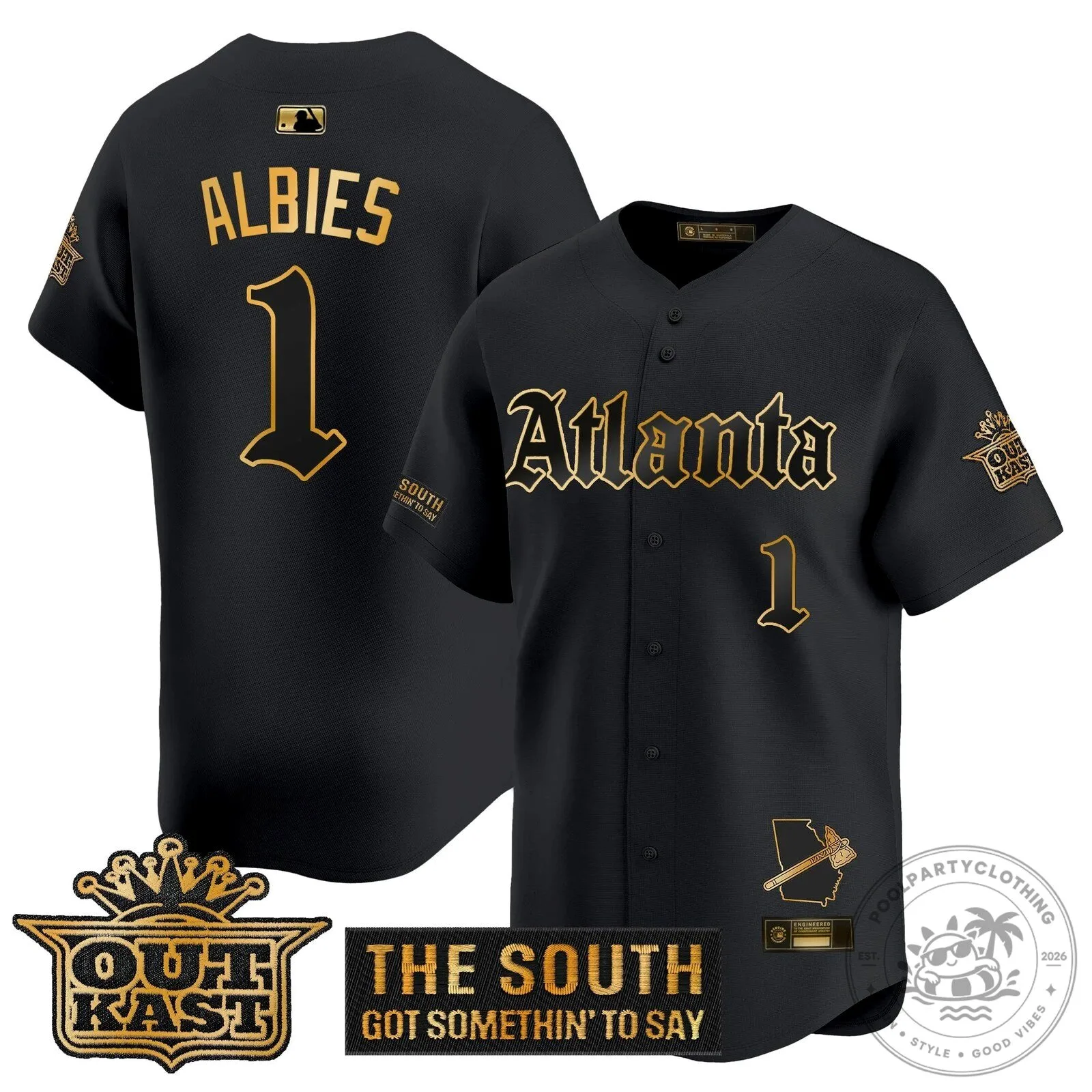 Atlanta Braves Ronald Acuña Jr. Outkast Edition Baseball Jersey 30 Atlanta Braves Ronald Acuña Jr. Outkast Edition Baseball Jersey