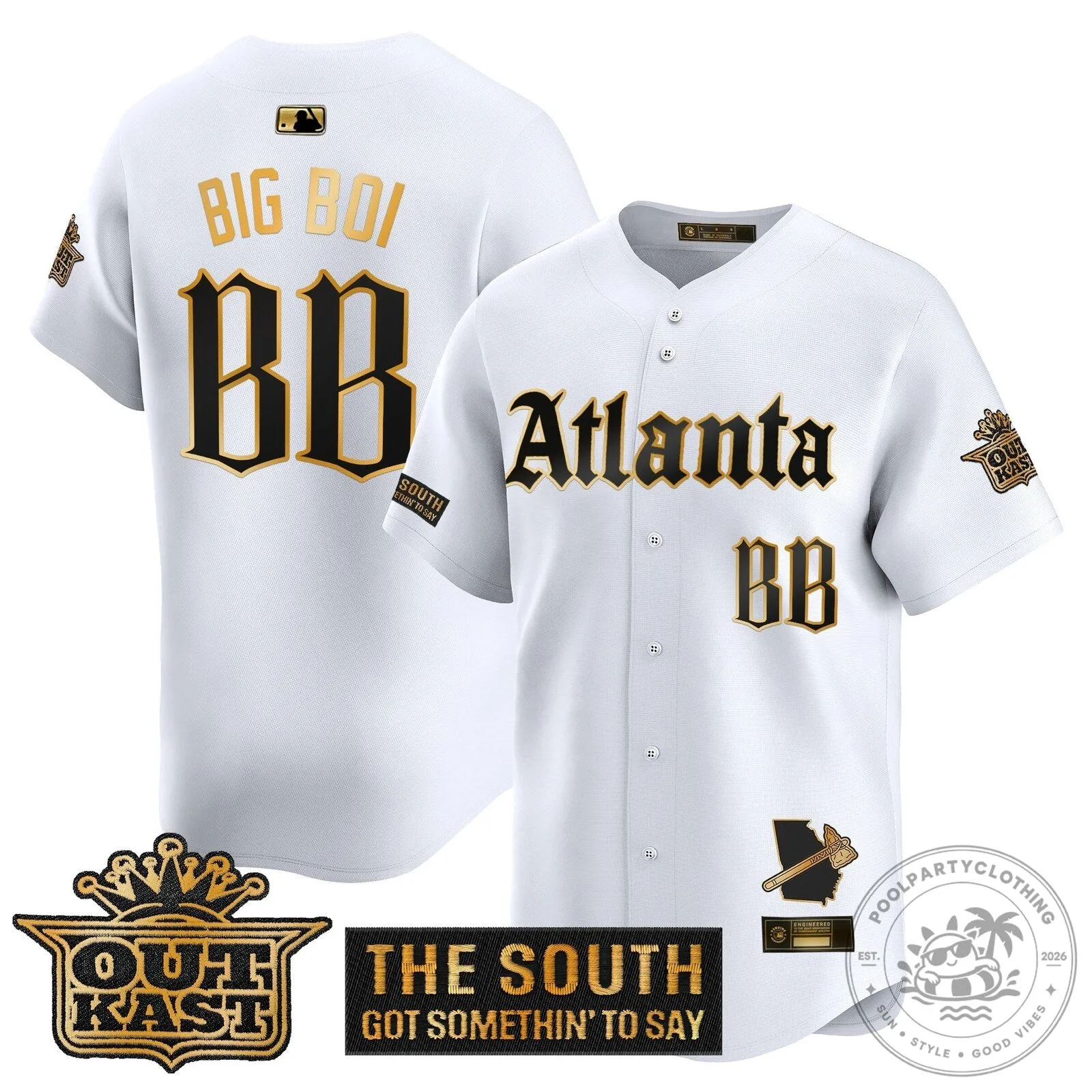 Atlanta Braves Ronald Acuña Jr. Outkast Edition Baseball Jersey 42 Atlanta Braves Ronald Acuña Jr. Outkast Edition Baseball Jersey