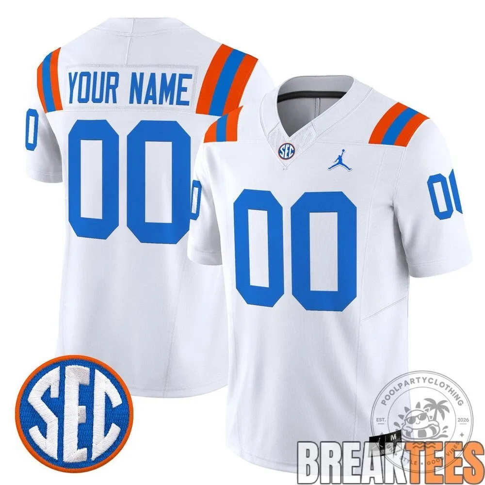 Florida Gators White 1960s Throwback Custom Football Jersey