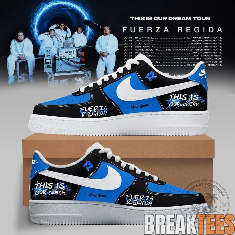 Fuerza Regida This Is Our Dream Tour Custom Blue Black Sneakers 2 Fuerza Regida This Is Our Dream Tour Custom Blue Black Sneakers