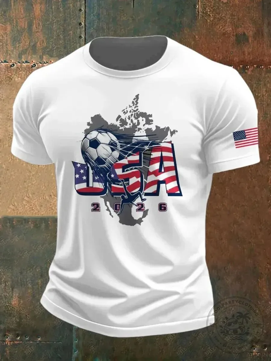 USA Soccer World Cup 2026 Flag Map Graphic T-Shirt