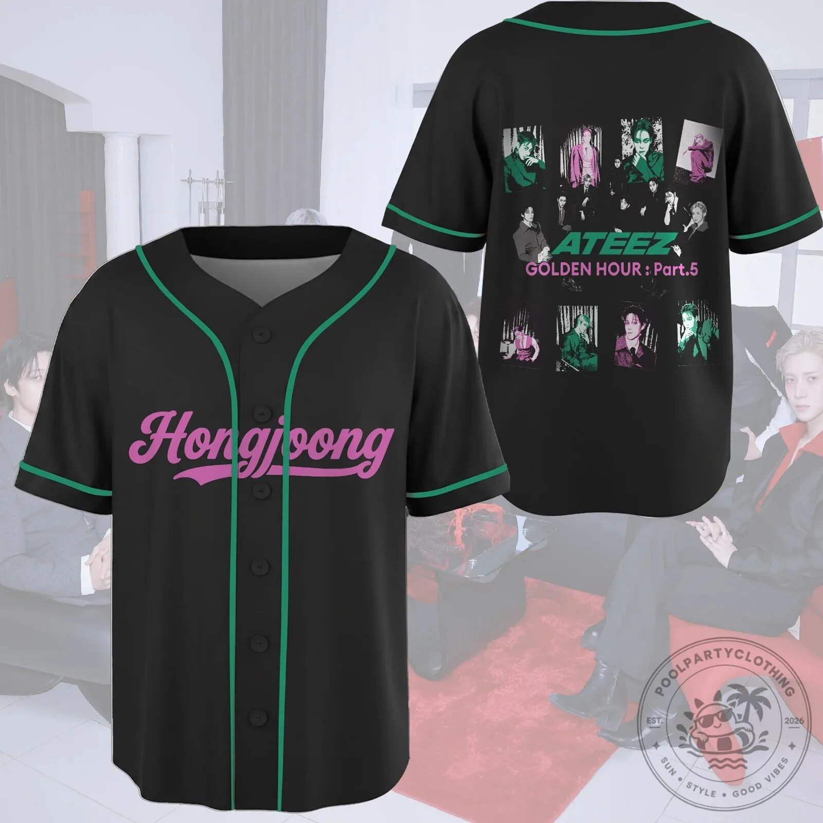 Ateez Golden Hour Part 5 Album Concept Baseball Jersey 14 Ateez Golden Hour Part 5 Album Concept Baseball Jersey