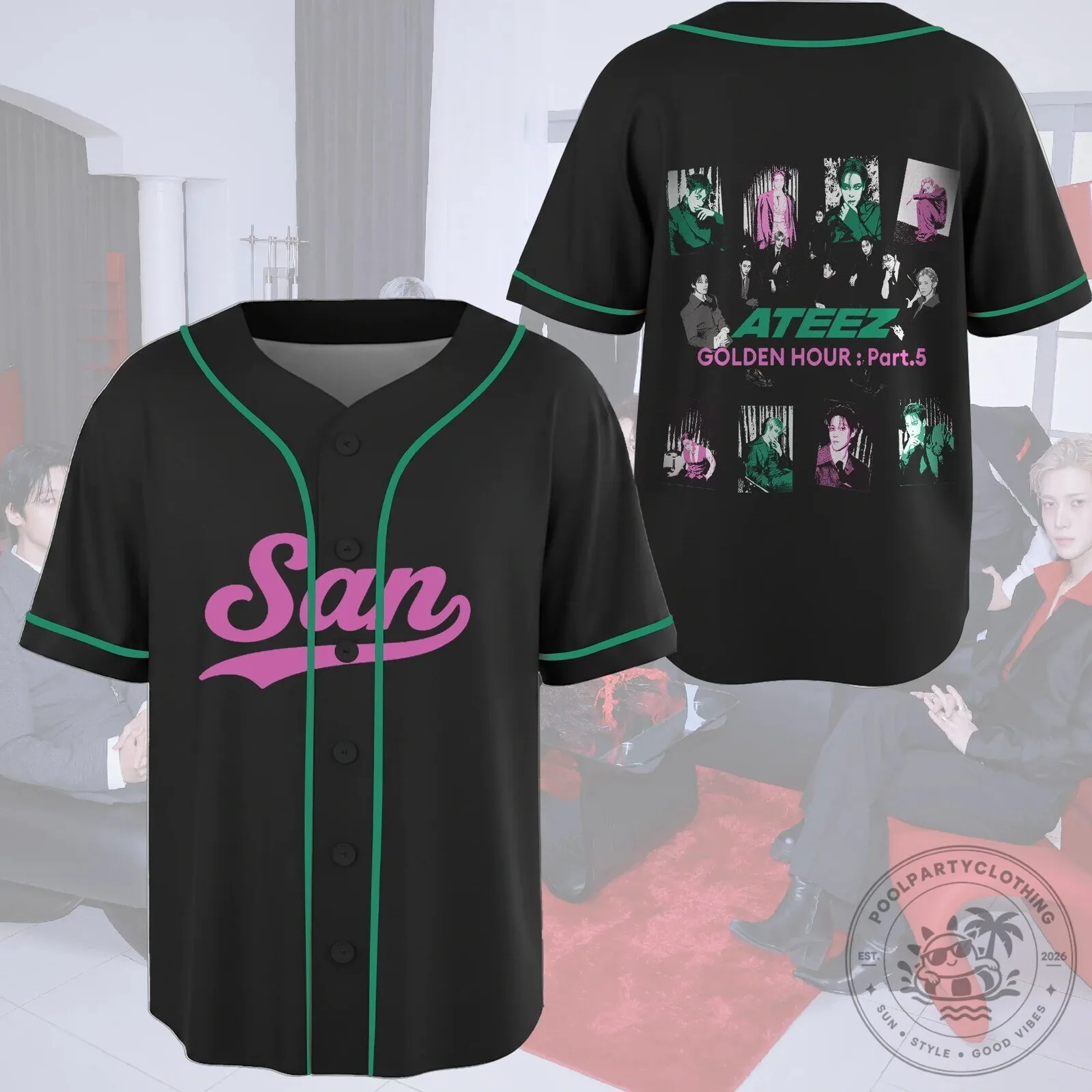 Ateez Golden Hour Part 5 Album Concept Baseball Jersey 17 Ateez Golden Hour Part 5 Album Concept Baseball Jersey