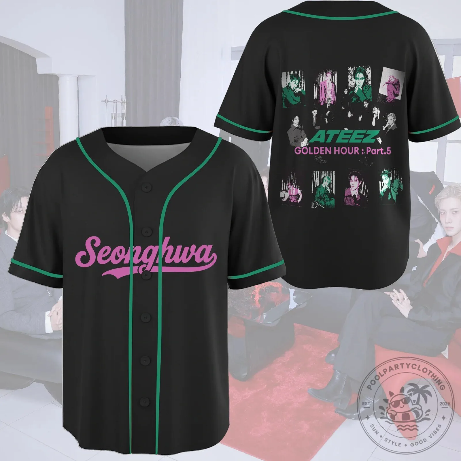 Ateez Golden Hour Part 5 Album Concept Baseball Jersey 18 Ateez Golden Hour Part 5 Album Concept Baseball Jersey