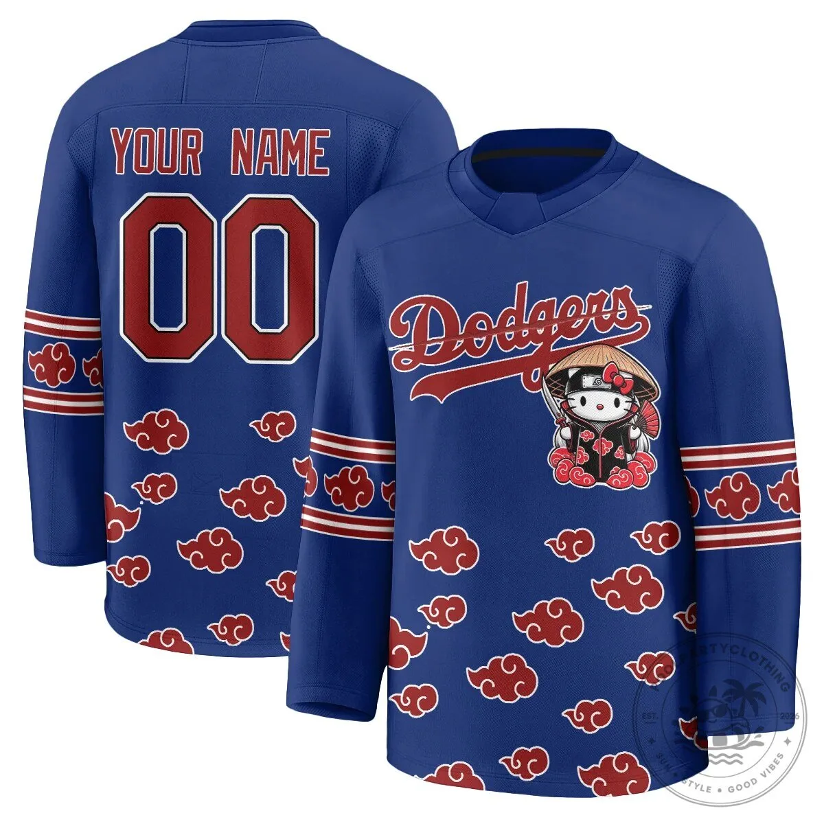 Hello Kitty Los Angeles Dodgers Akatsuki Edition Custom Hockey Jersey 7 Hello Kitty Los Angeles Dodgers Akatsuki Edition Custom Hockey Jersey