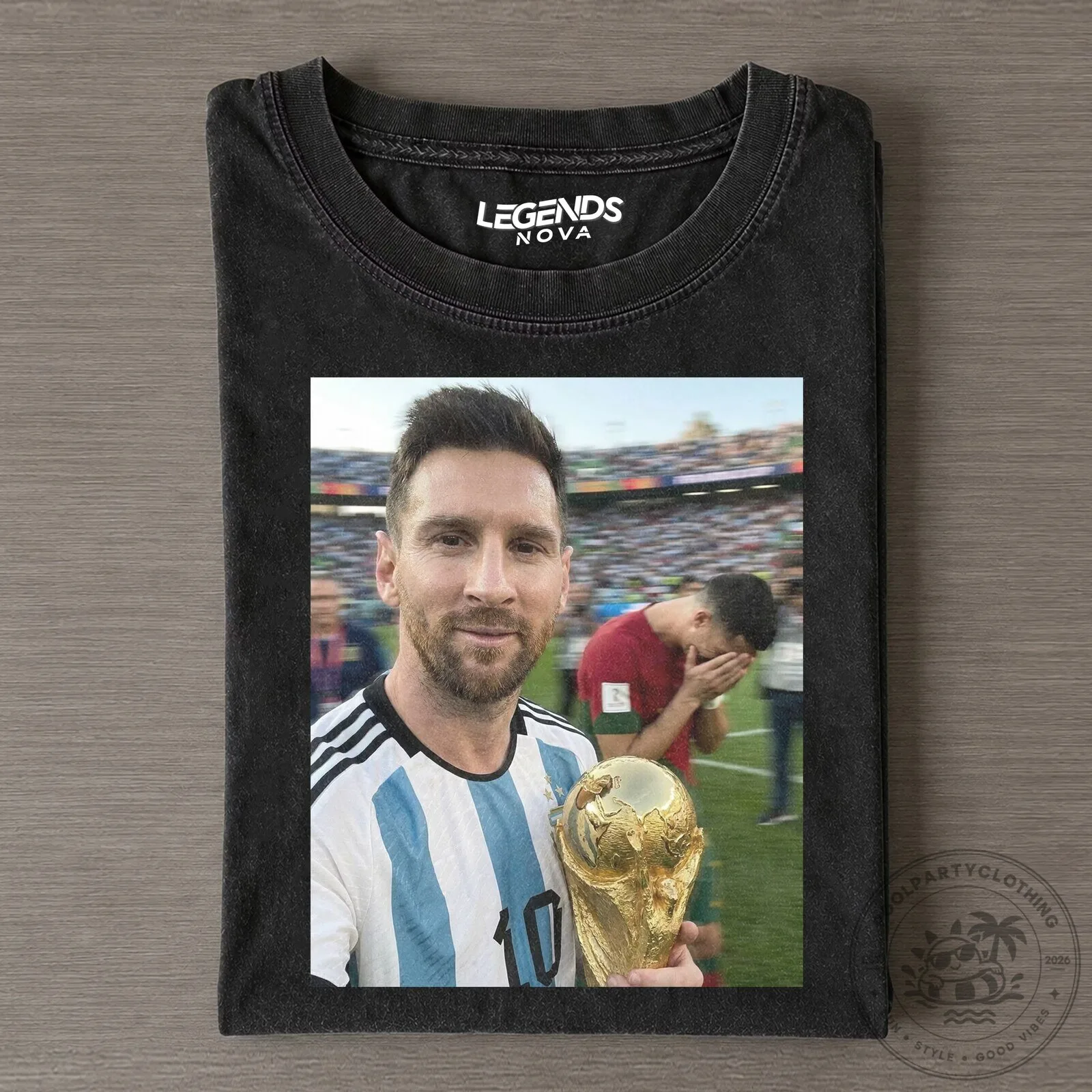 Argentina Football Fan T-Shirt Celebrating Lionel Messi as World Cup Champion