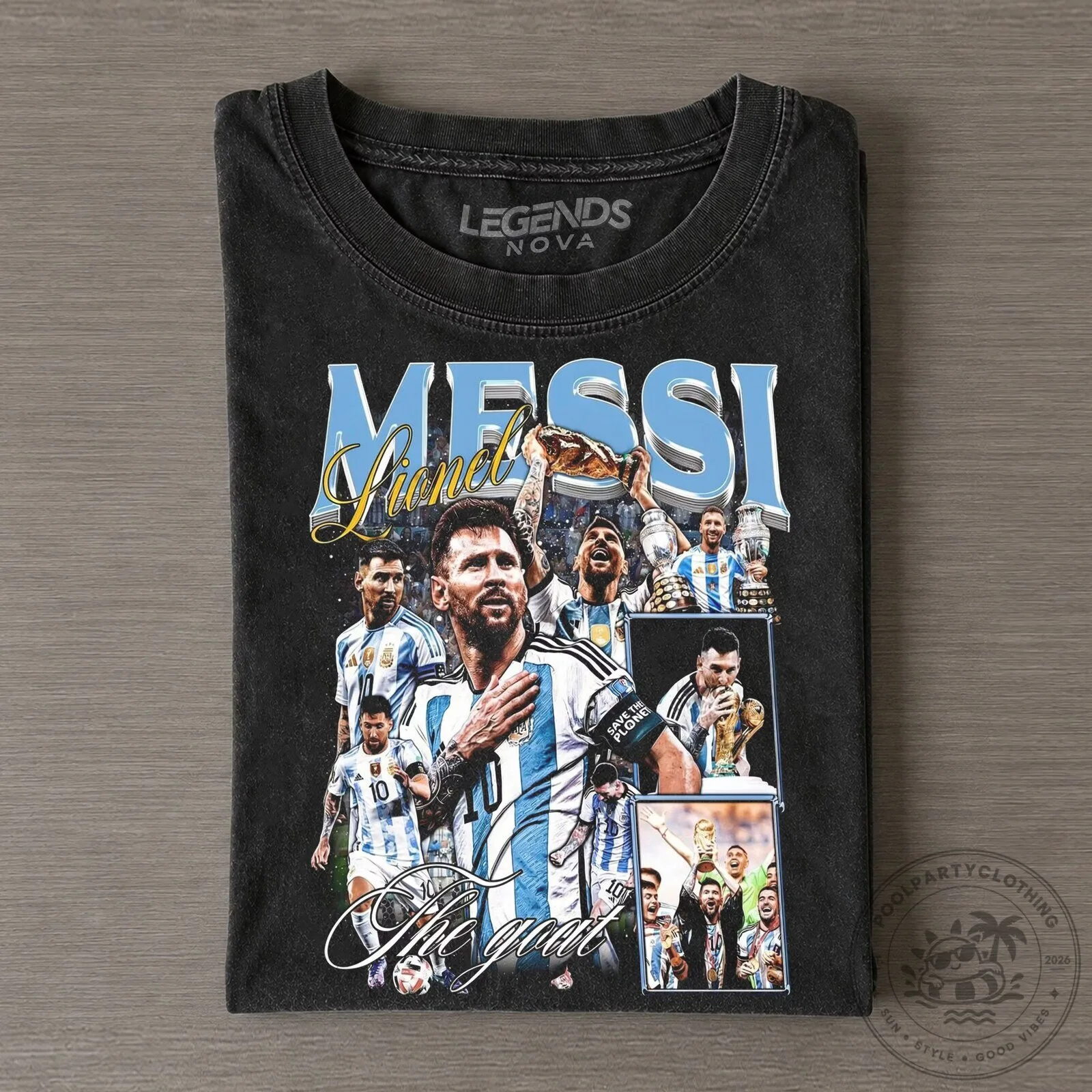 Lionel Messi GOAT Football Legend Graphic T-Shirt