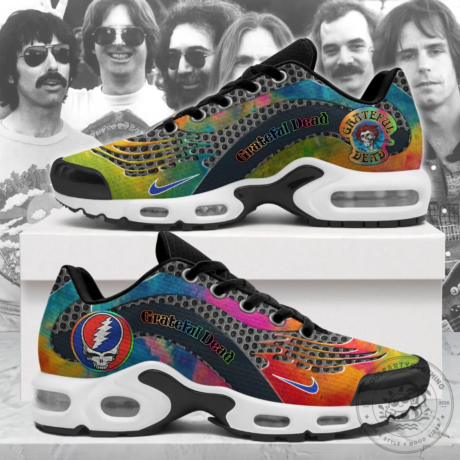 Grateful Dead Tie-Dye Skull Logo Running Shoes