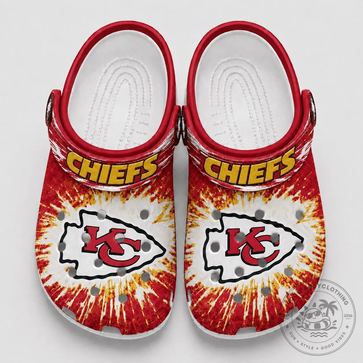 Kansas City Chiefs Football Team Splash Burst Pattern Shoes