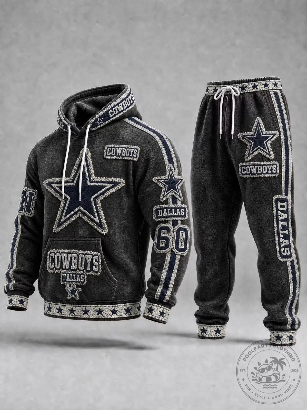 Dallas Cowboys Football Team Star Logo Hoodie and Sweatpants Set