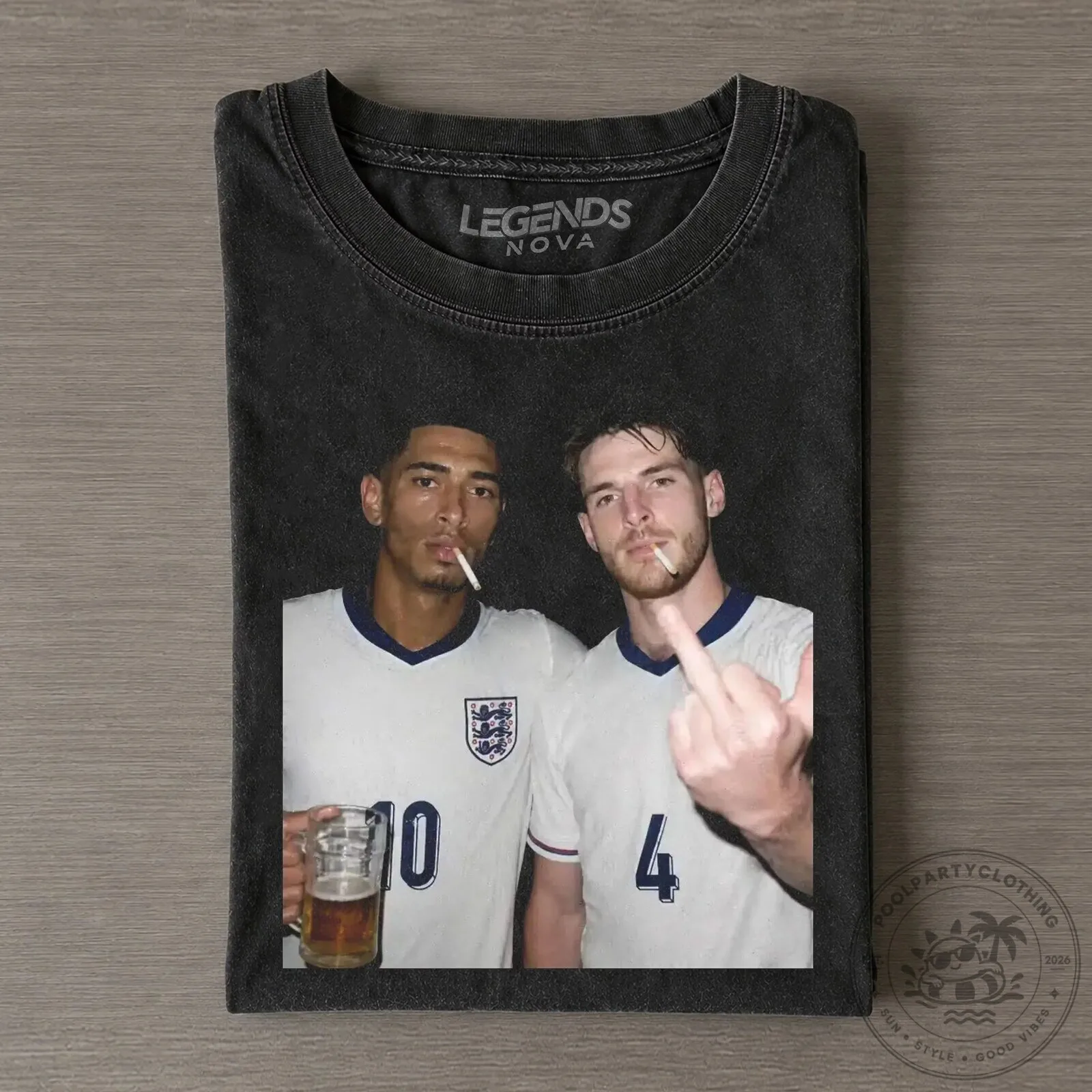England Football Team T-Shirt featuring Jude Bellingham and Declan Rice