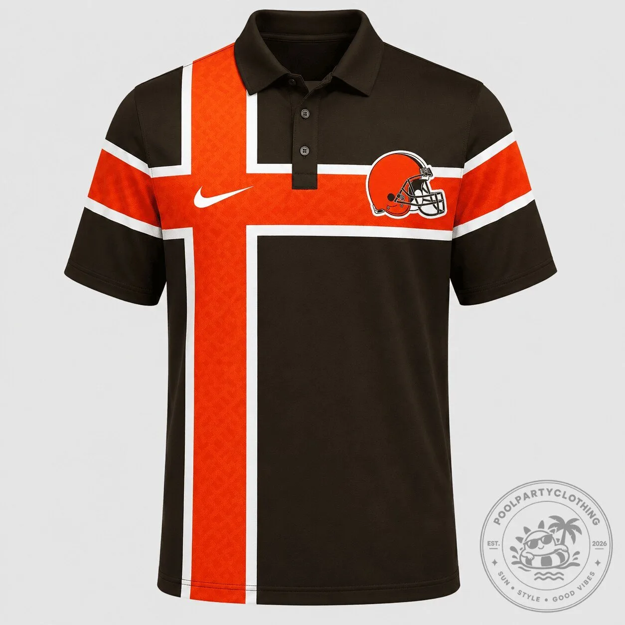 Cleveland Browns National Football League Men's Brown and Orange Polo Shirt