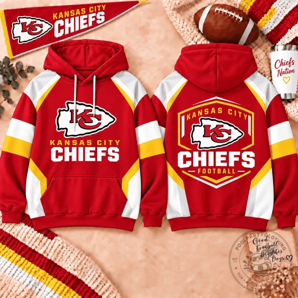 Kansas City Chiefs National Football League Team Shield Color Block Hoodie Kansas City Chiefs National Football League Team Shield Color Block Hoodie