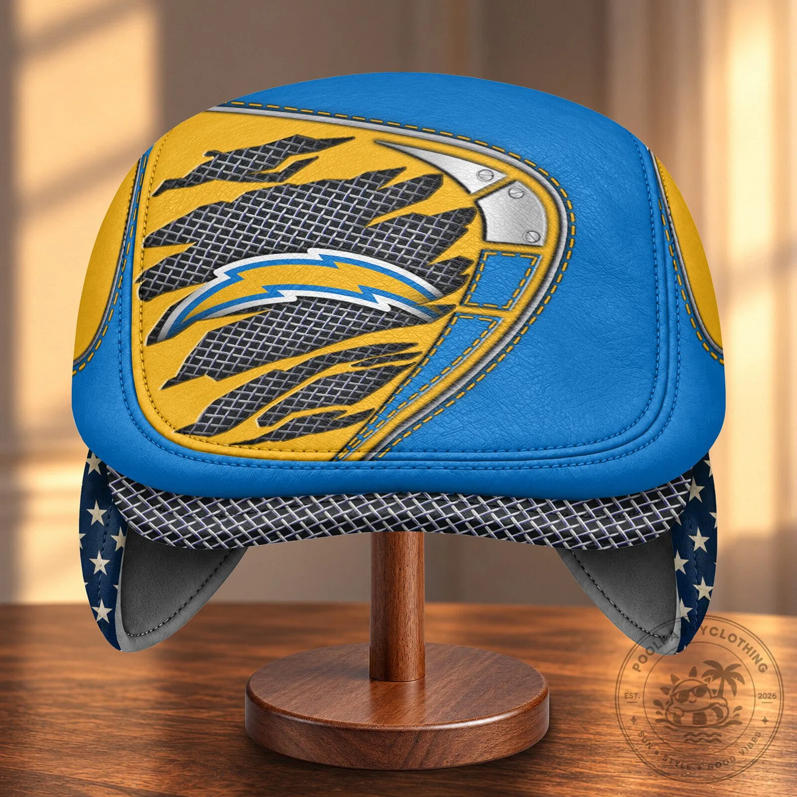 NFL Flat Cap featuring Foldable Ear Flaps for Los Angeles Chargers Fans 11 NFL Flat Cap featuring Foldable Ear Flaps for Los Angeles Chargers Fans