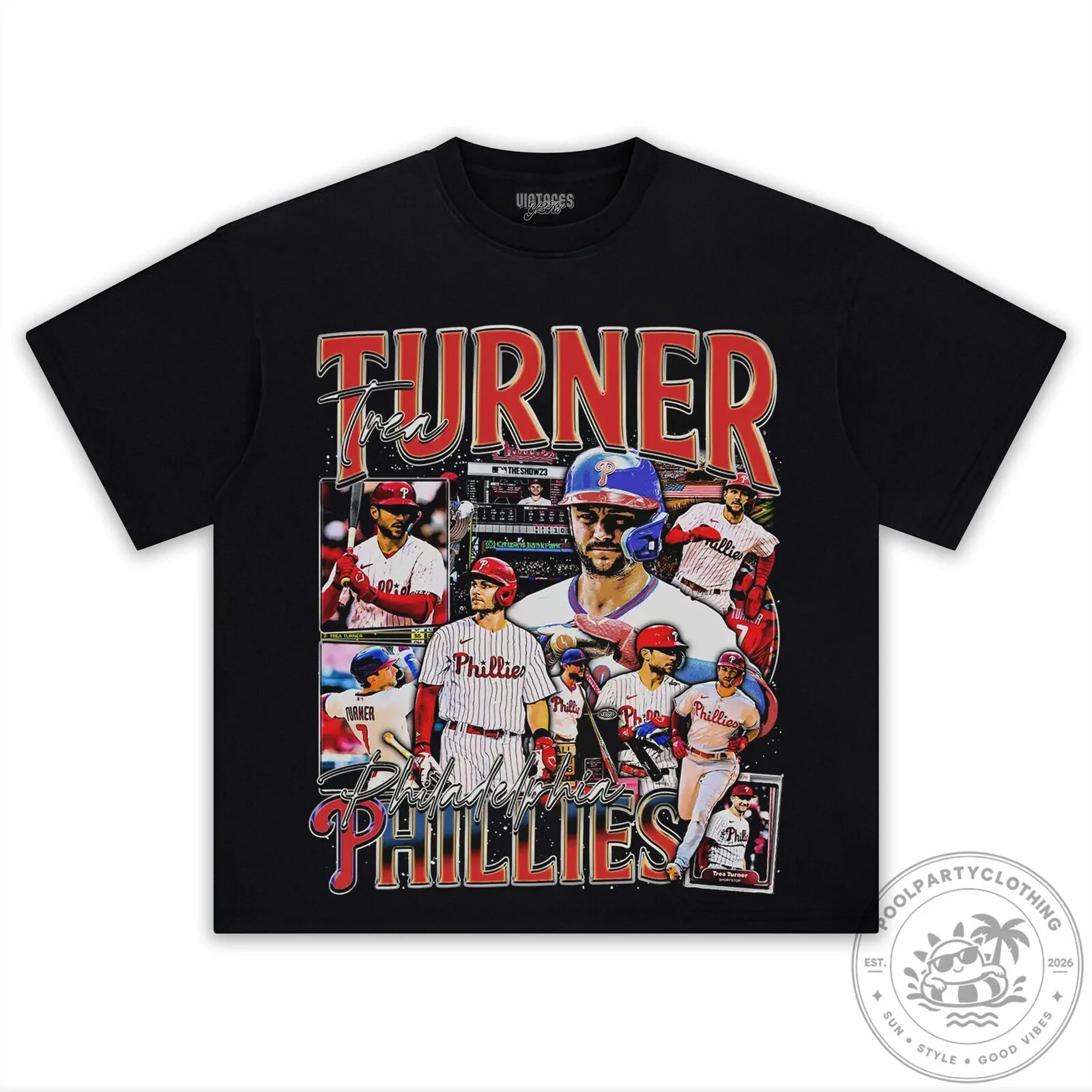 Graphic T-Shirt Featuring Trea Turner of the Philadelphia Phillies Baseball Team