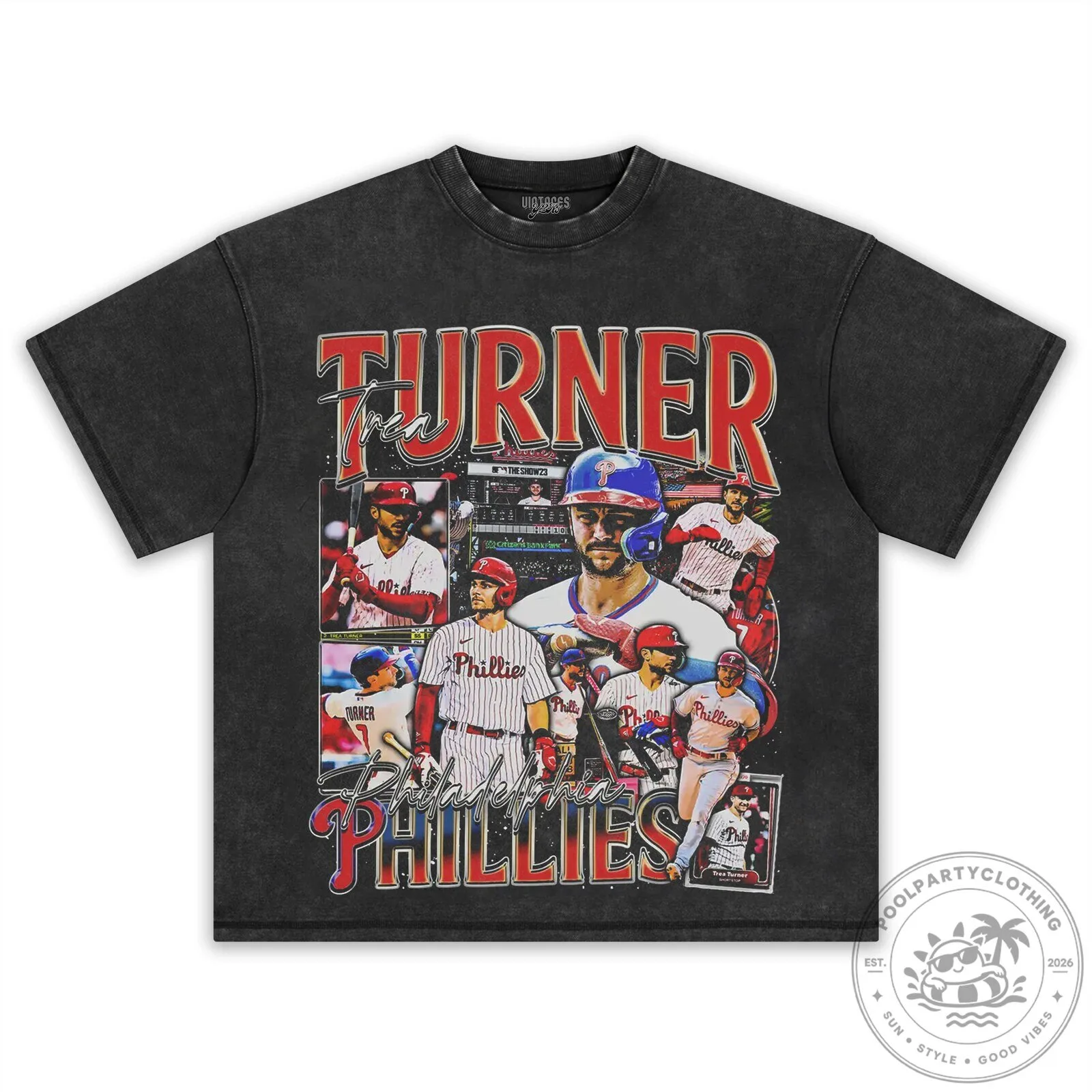 Graphic T-Shirt Featuring Trea Turner of the Philadelphia Phillies Baseball Team 17 Graphic T-Shirt Featuring Trea Turner of the Philadelphia Phillies Baseball Team