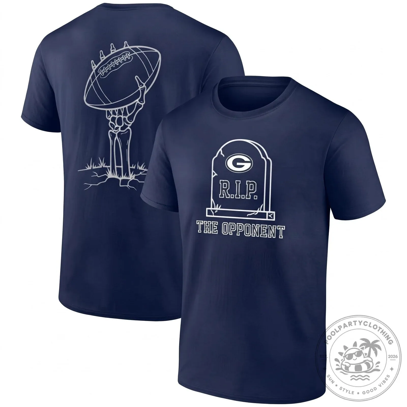 Green Bay Packers Halloween Skeleton Football Grave The Opponent Black T-Shirt 10 Green Bay Packers Halloween Skeleton Football Grave The Opponent Black T-Shirt