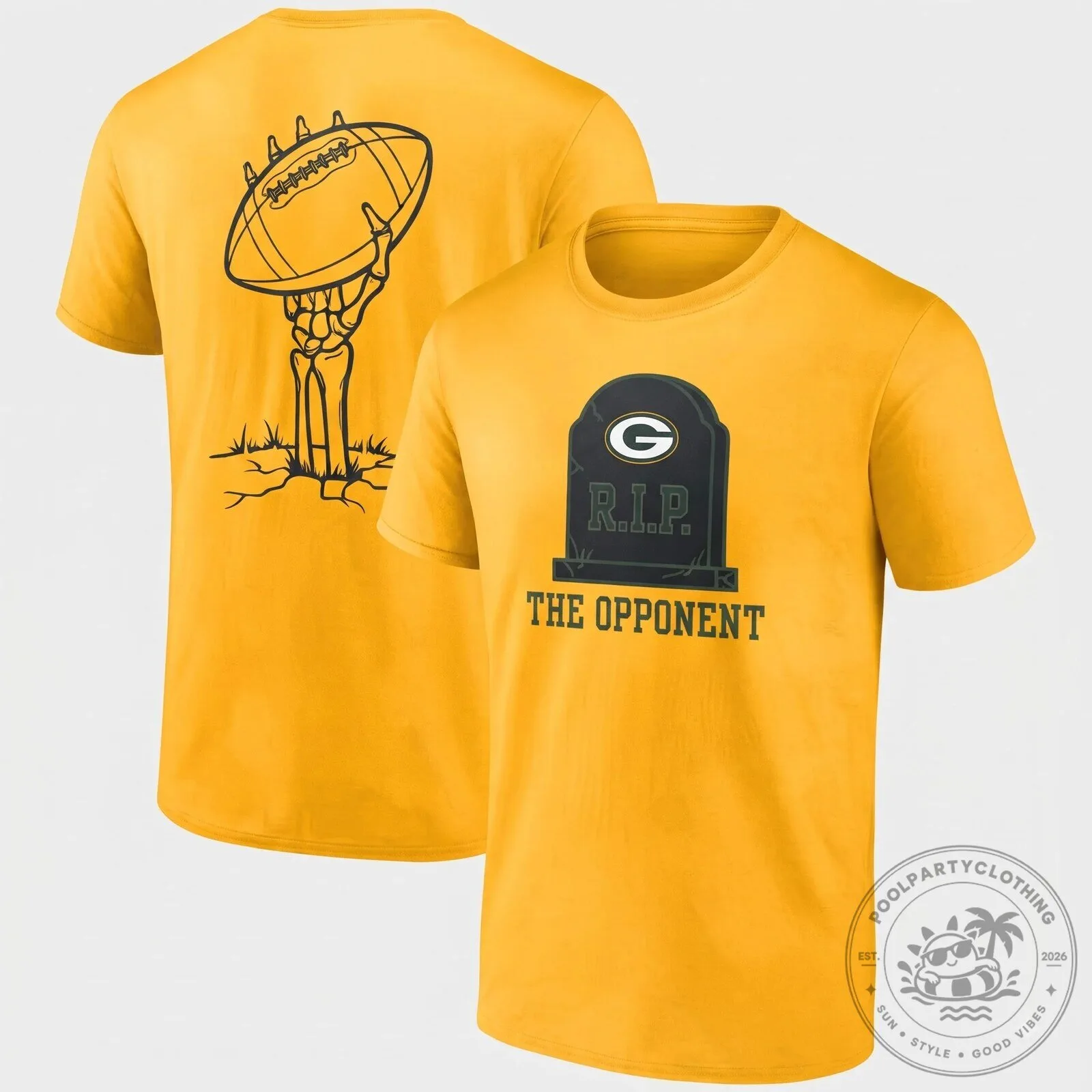 Green Bay Packers Halloween Skeleton Football Grave The Opponent Black T-Shirt 12 Green Bay Packers Halloween Skeleton Football Grave The Opponent Black T-Shirt