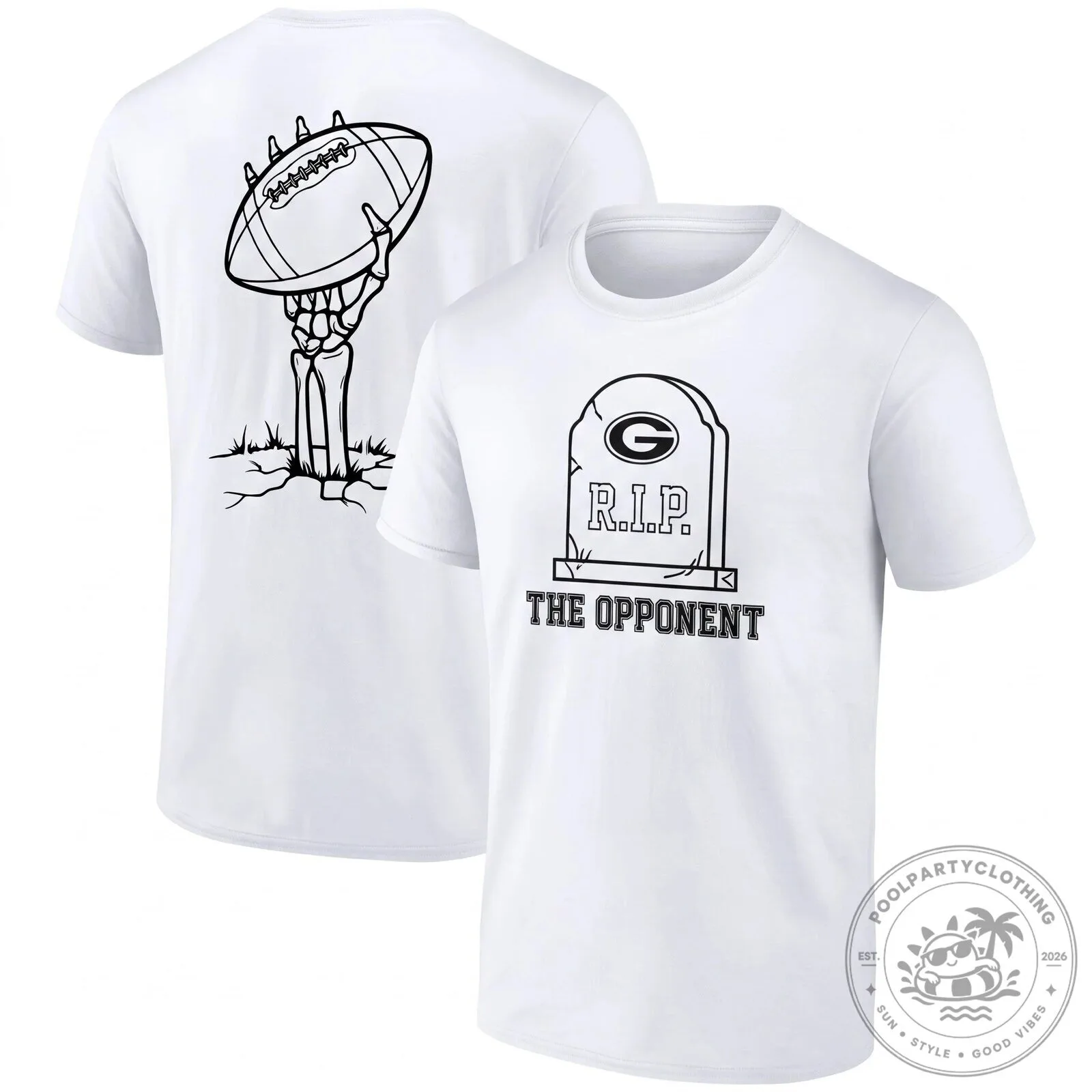 Green Bay Packers Halloween Skeleton Football Grave The Opponent Black T-Shirt 13 Green Bay Packers Halloween Skeleton Football Grave The Opponent Black T-Shirt