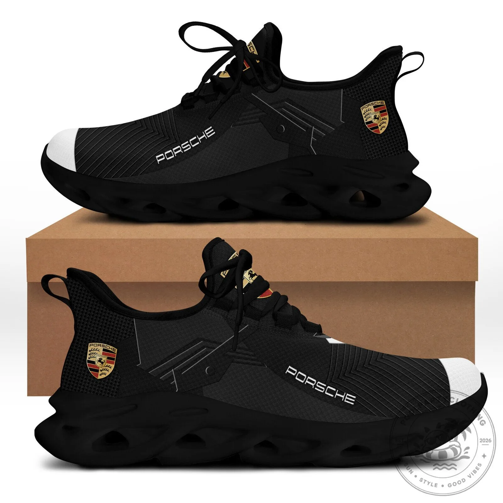 Porsche Black Sport Running Shoes