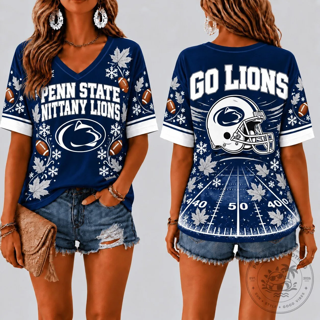 Penn State Nittany Lions Football Fall Season V-Neck T-Shirt