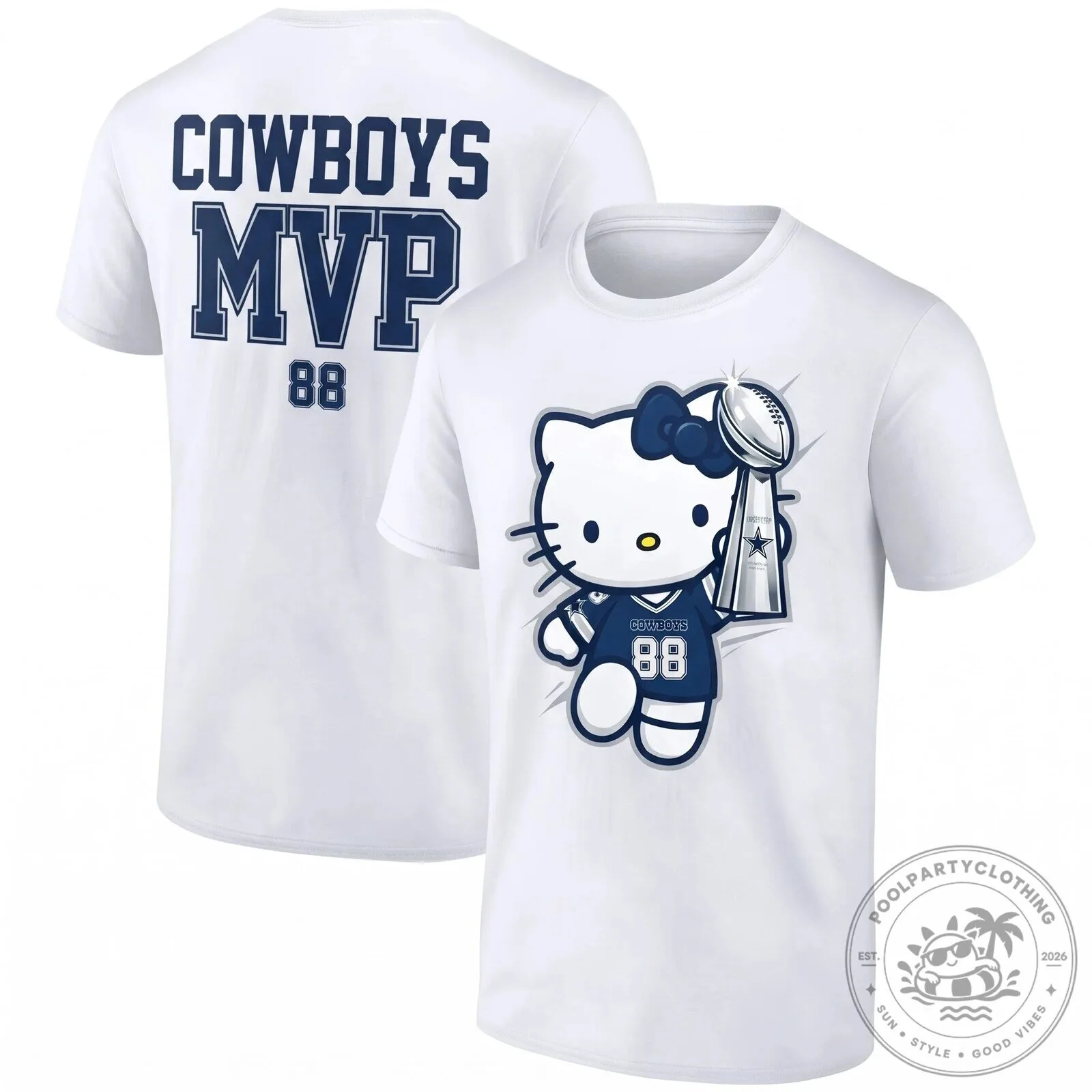 Dallas Cowboys Hello Kitty Super Bowl Champions T-Shirt 10 Dallas Cowboys Hello Kitty Super Bowl Champions T-Shirt