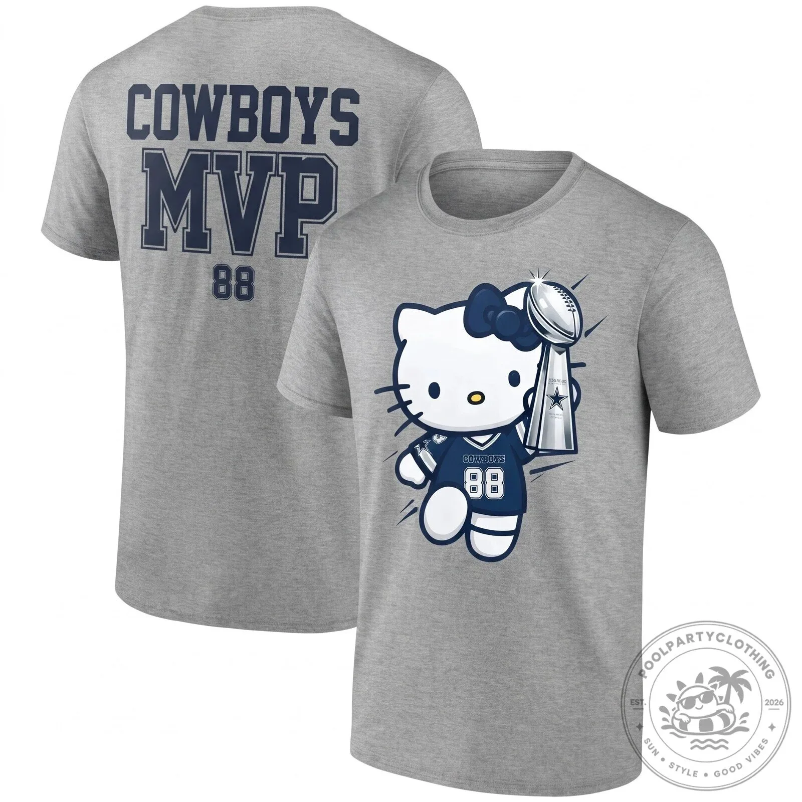 Dallas Cowboys Hello Kitty Super Bowl Champions T-Shirt 12 Dallas Cowboys Hello Kitty Super Bowl Champions T-Shirt