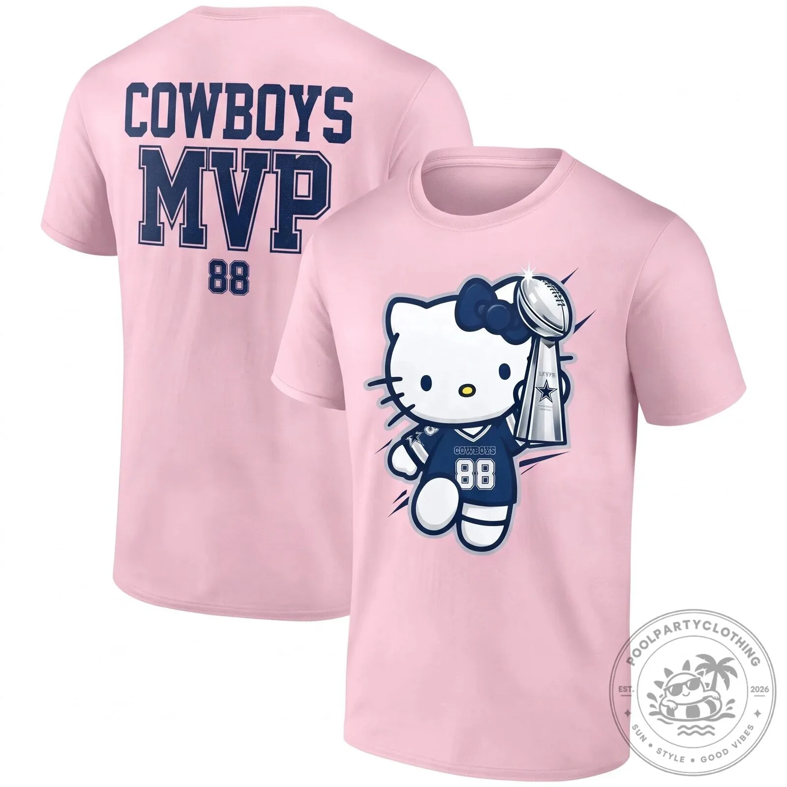 Dallas Cowboys Hello Kitty Super Bowl Champions T-Shirt 13 Dallas Cowboys Hello Kitty Super Bowl Champions T-Shirt