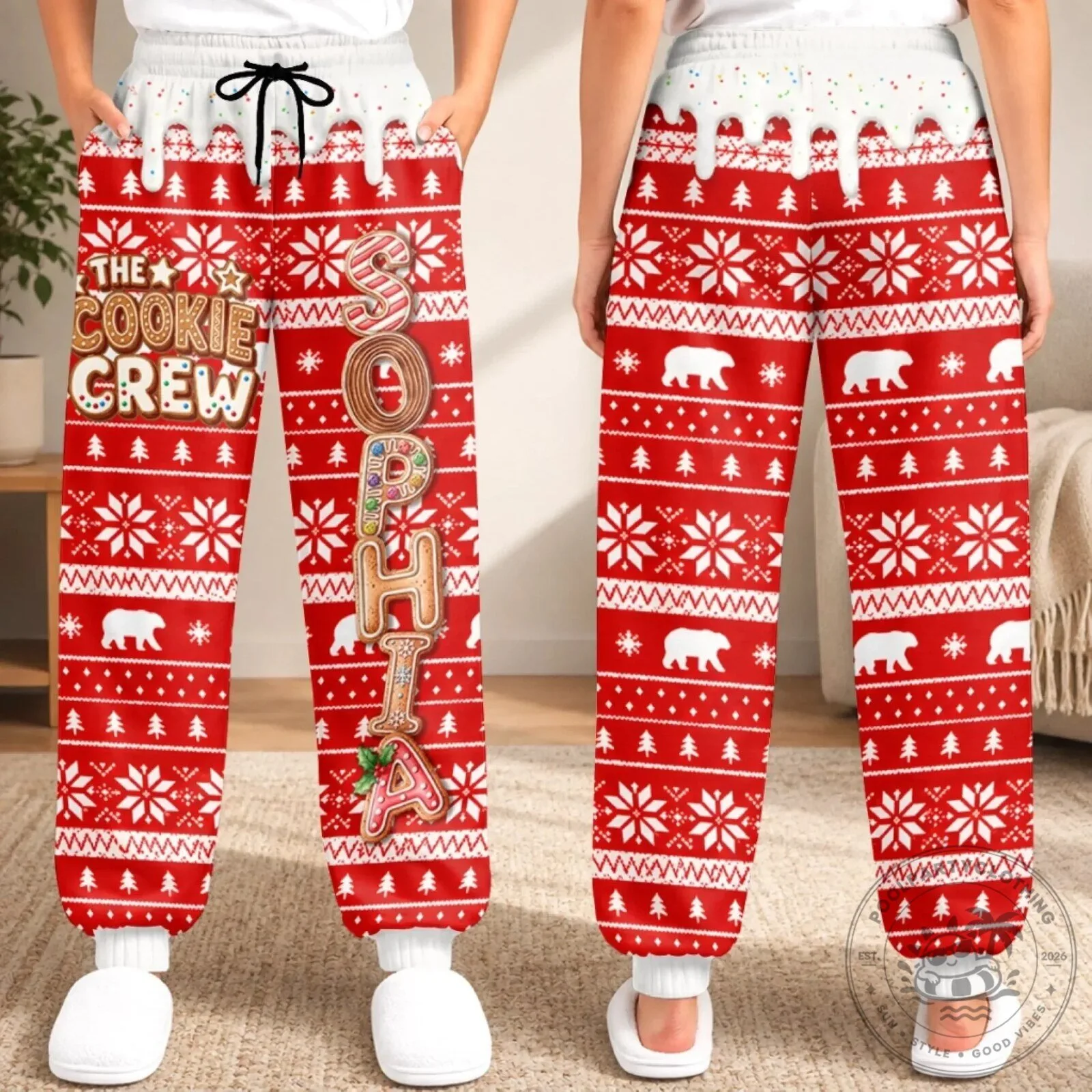 Personalized Cookie Crew Gingerbread Christmas Holiday Patchwork Pattern Pants 11 Personalized Cookie Crew Gingerbread Christmas Holiday Patchwork Pattern Pants