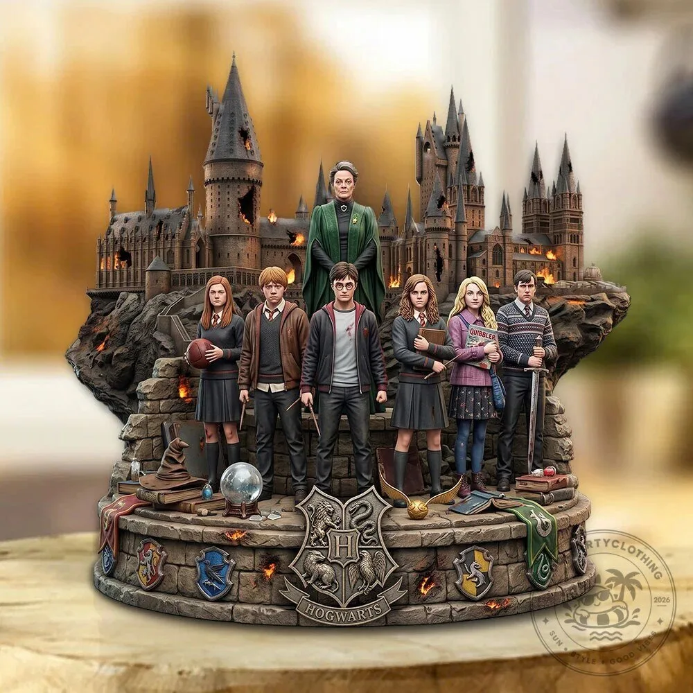 Harry Potter Hogwarts Castle and Character Display Acrylic Plaque