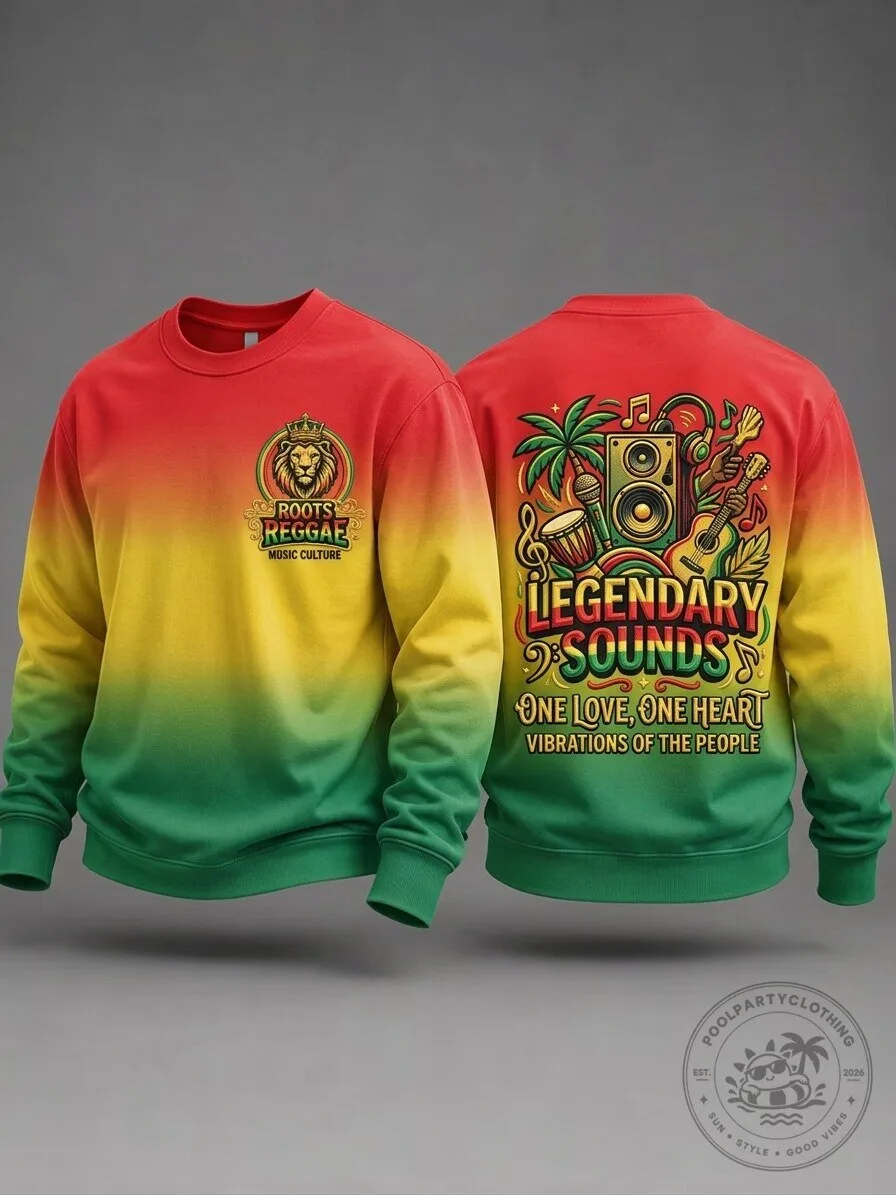 Roots Reggae Music Culture Legendary Sounds One Love One Heart Sweatshirt