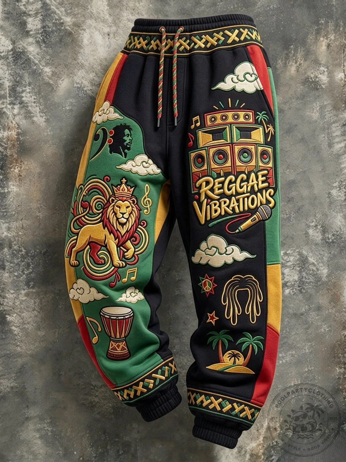 Reggae Vibrations Lion of Judah Rastafarian Music Festival Jogger Pants 2 Reggae Vibrations Lion of Judah Rastafarian Music Festival Jogger Pants