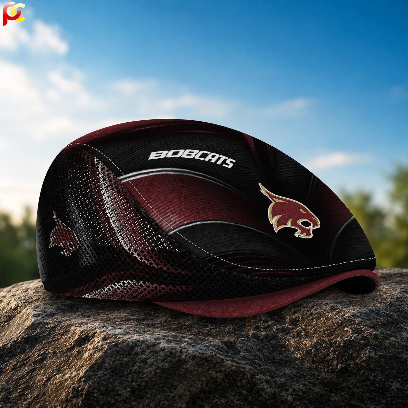 Texas State Bobcats NCAA Golf Flat Cap Hat 9 Texas State Bobcats NCAA Golf Flat Cap Hat