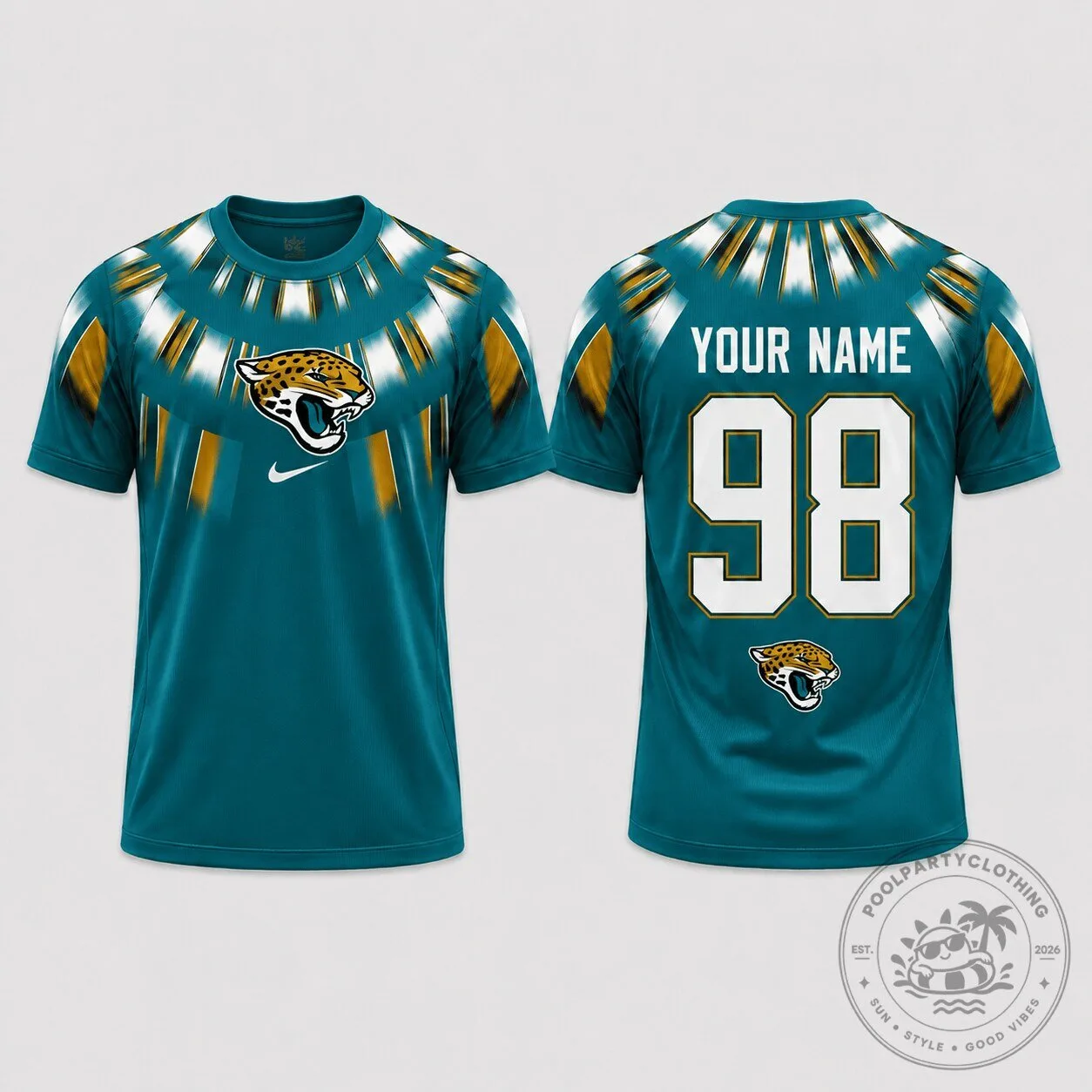 Jacksonville Jaguars Teal Game Day Performance Football Jersey 2 Jacksonville Jaguars Teal Game Day Performance Football Jersey