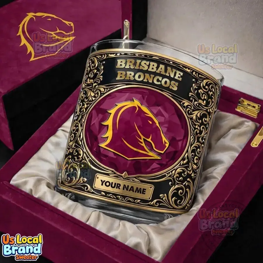 Brisbane Broncos National Rugby League Personalized Whiskey Glass 7 Brisbane Broncos National Rugby League Personalized Whiskey Glass