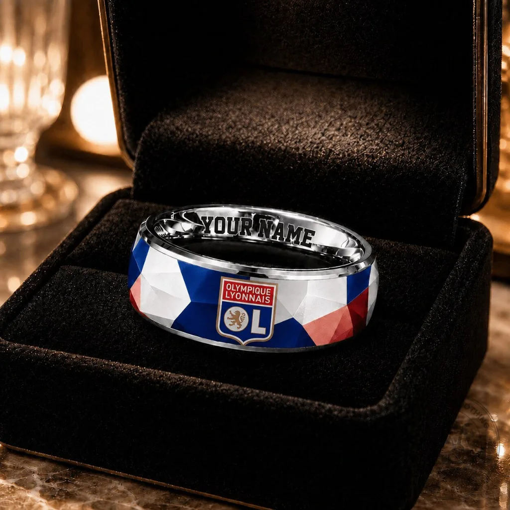 Olympique Lyonnais Football Club Ligue 1 Custom Name Ring Olympique Lyonnais Football Club Ligue 1 Custom Name Ring
