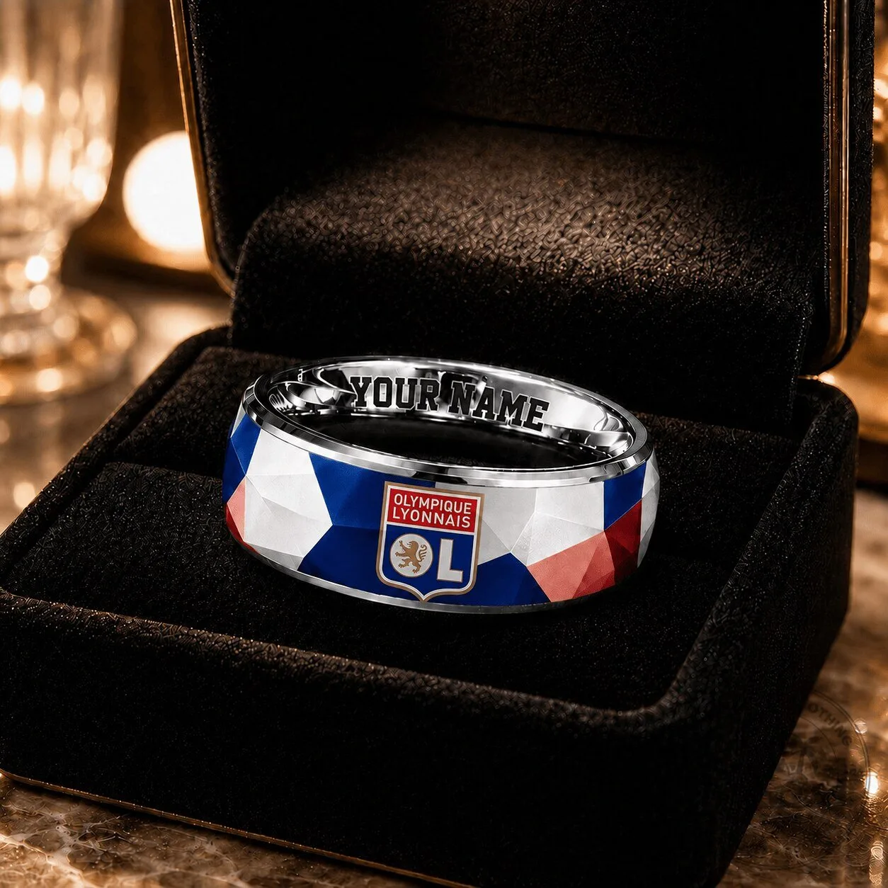 Olympique Lyonnais Football Club Ligue 1 Custom Name Ring