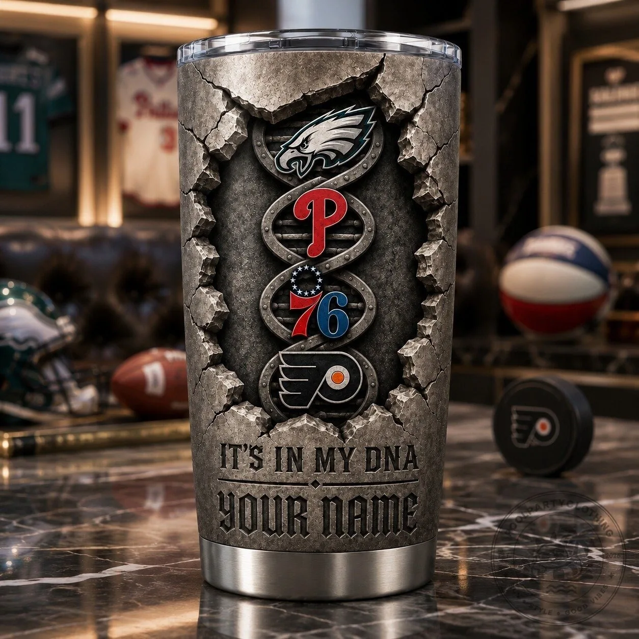 Philadelphia Sports Teams DNA Personalized Tumbler
