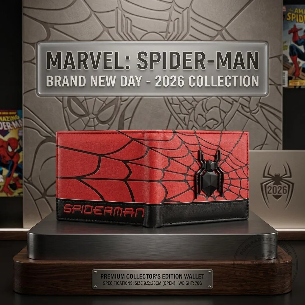 Marvel Spider-Man Brand New Day 2026 Collection Red Web Pattern Wallet