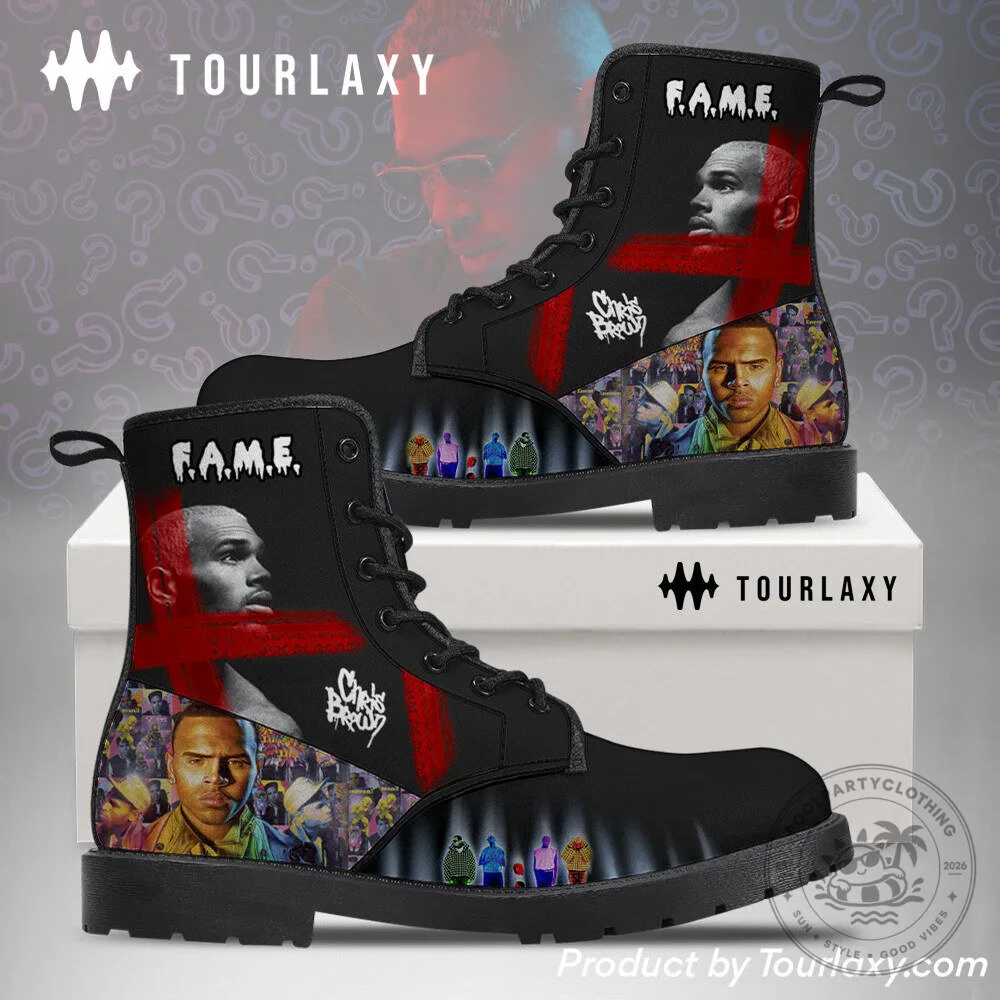 Chris Brown F.A.M.E. Album Cover Art Black Combat Boots