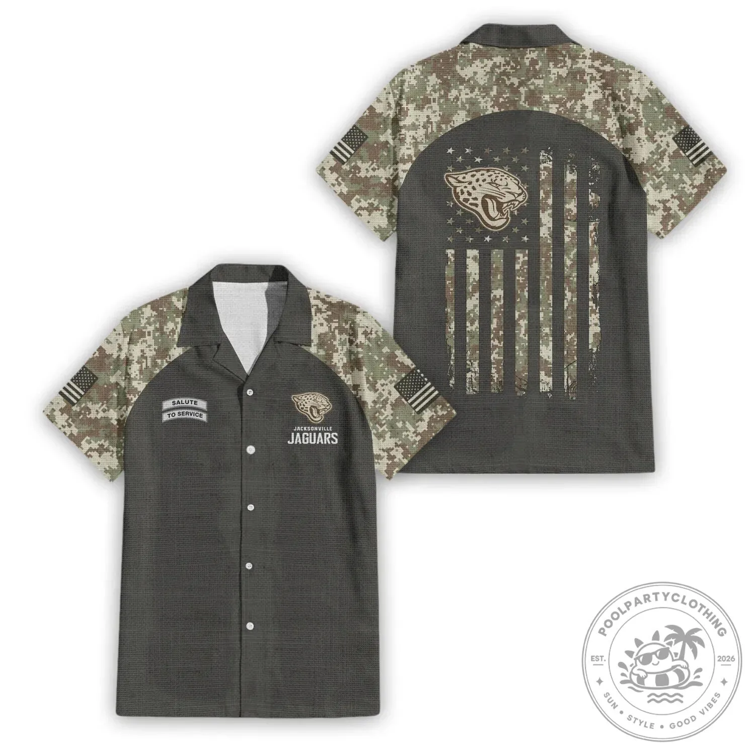 Camouflage Hawaiian Shirt for Jacksonville Jaguars Salute To Service Fans 1 Camouflage Hawaiian Shirt for Jacksonville Jaguars Salute To Service Fans