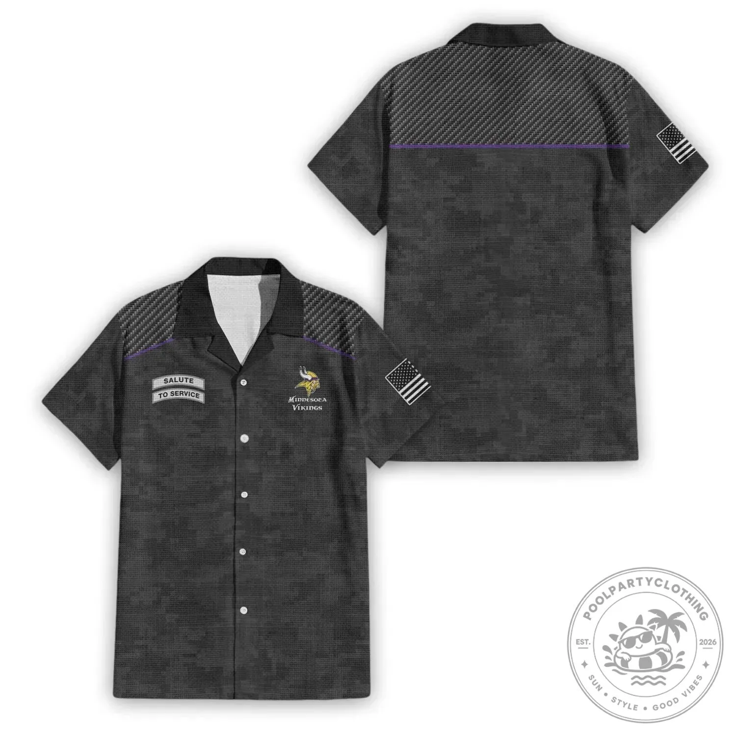 Minnesota Vikings Salute To Service Premium Hawaiian Shirt