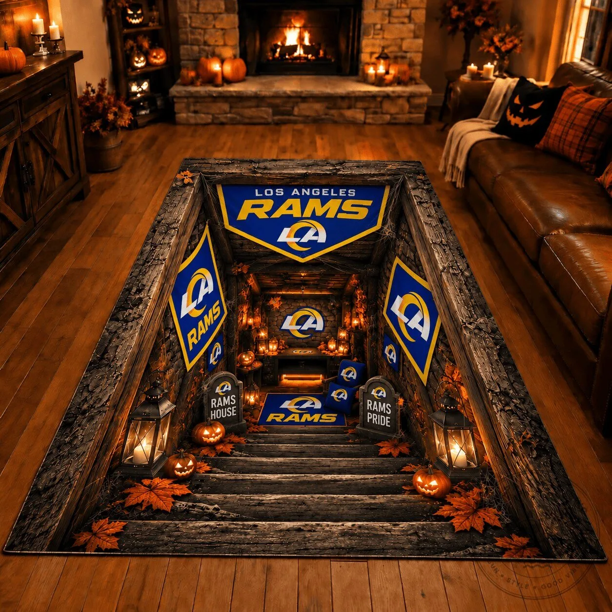 Los Angeles Rams NFL Football Team Fan Cave Area Rug 2 Los Angeles Rams NFL Football Team Fan Cave Area Rug