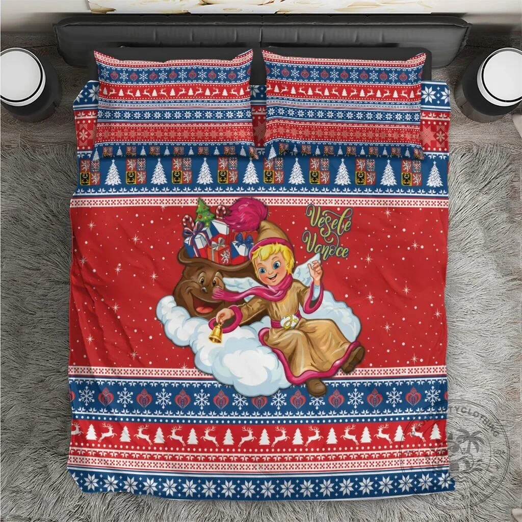 Czech Republic Christmas Jezisek Vesele Vanoce Bedding Set