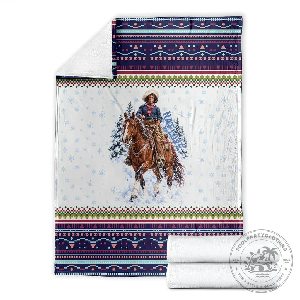 Nat Love African American Cowboy Winter Snow Fair Isle Pattern Blanket 9 Nat Love African American Cowboy Winter Snow Fair Isle Pattern Blanket
