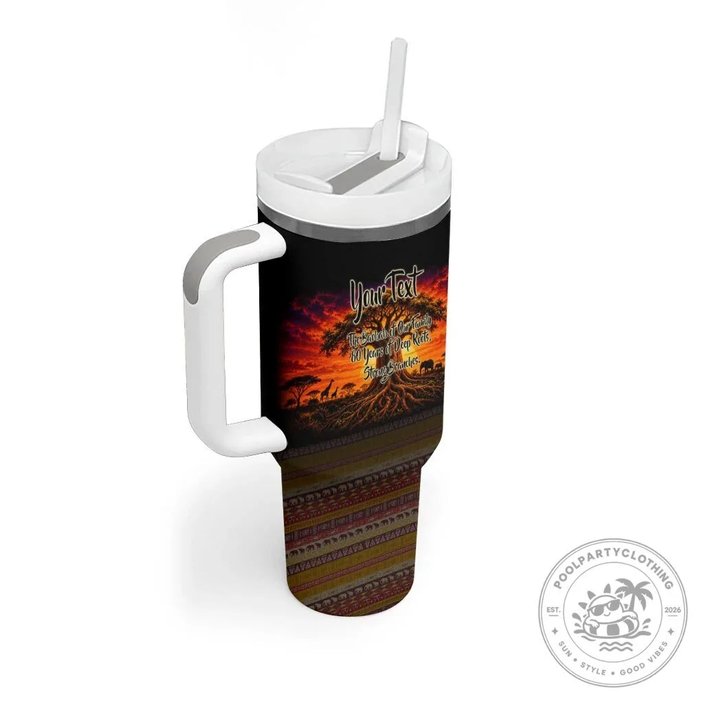Personalized 80th Birthday Baobab Tree African Sunset Tumbler With Handle 11 Personalized 80th Birthday Baobab Tree African Sunset Tumbler With Handle