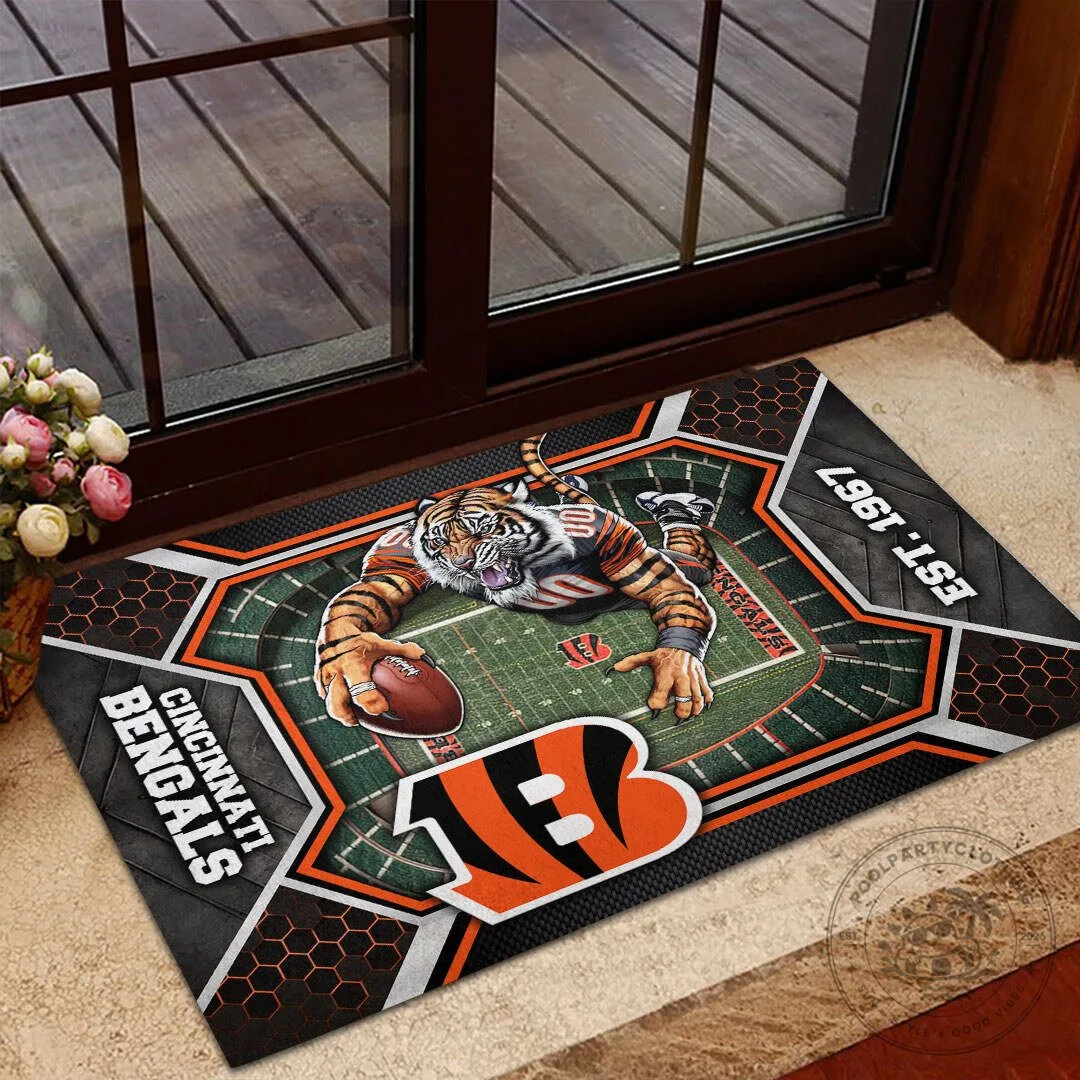 Cincinnati Bengals Football Team Mascot Tiger Stadium Doormat
