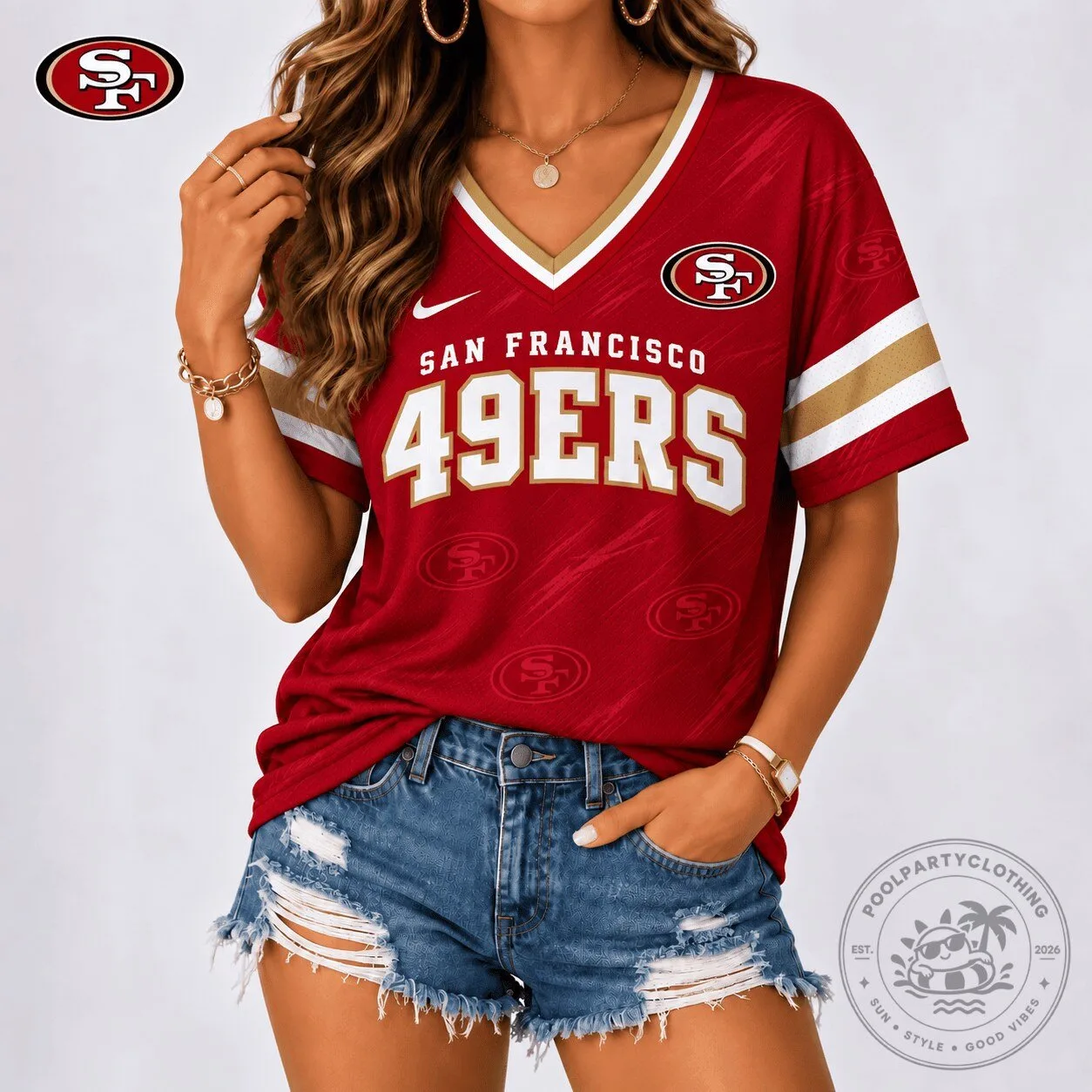 San Francisco 49ers NFL Team Shirt V-Neck 2 San Francisco 49ers NFL Team Shirt V-Neck