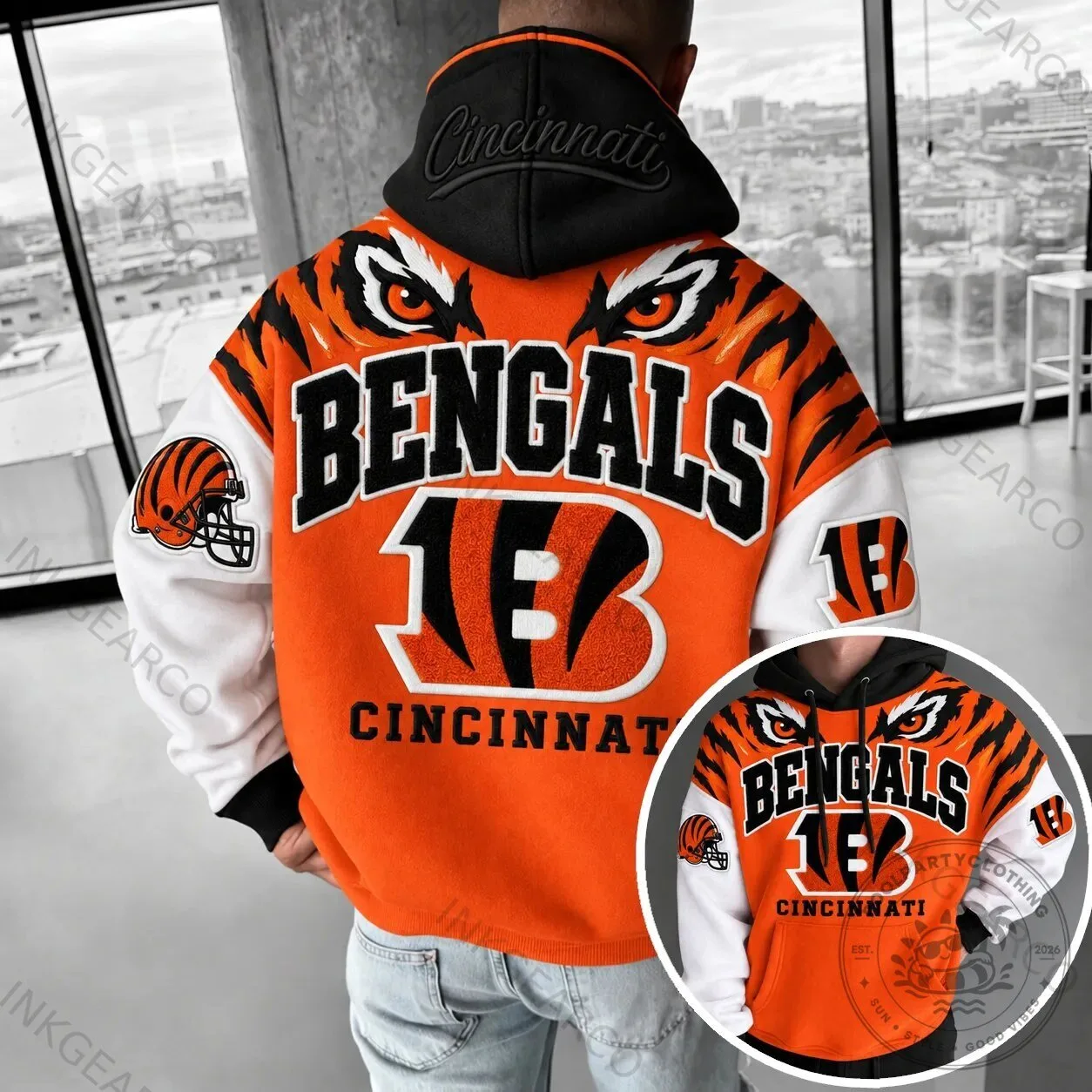Cincinnati Bengals Football Team Varsity Style Hoodie